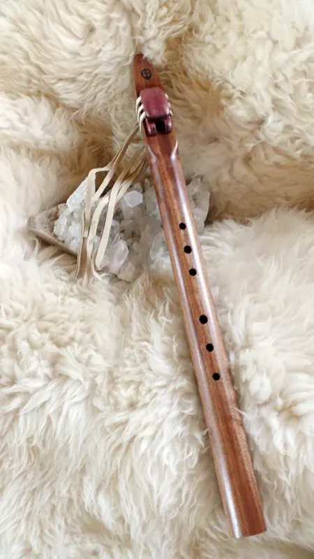 Sapele wood flute with Purpleheart wood accents in the Key of Low C — product photo