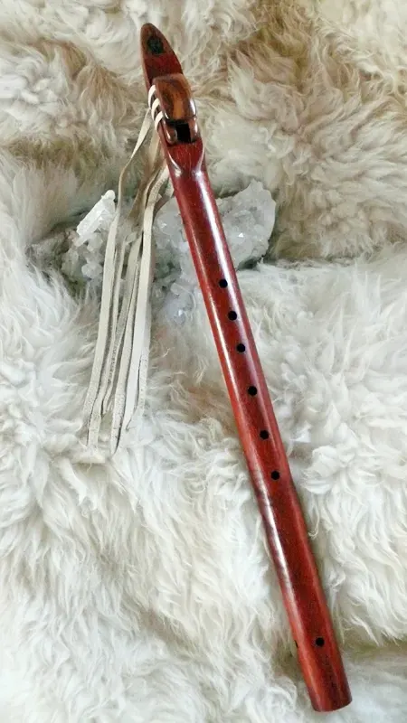 Padauk flute with Tiger wood accents in the key of Low D — product photo