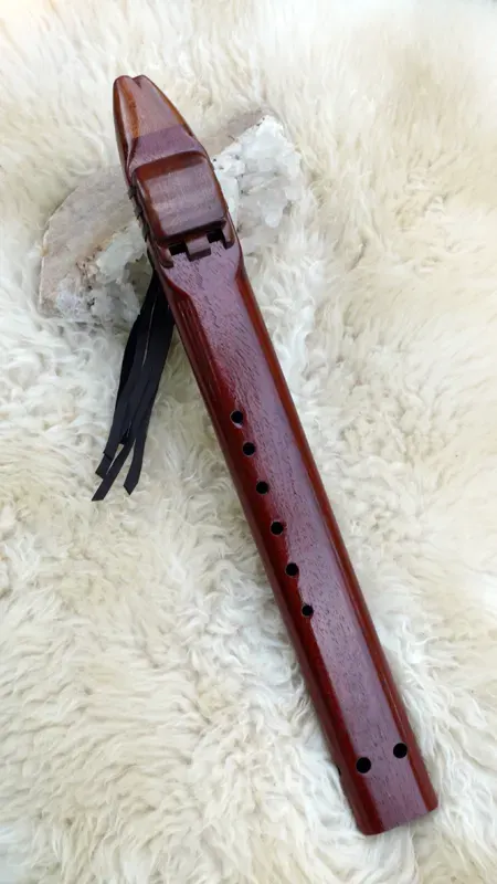 7 Hole Drone Flute in the Key of E of Padauk and Sapele woods — product photo