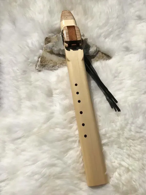 Native American Drone Flute - 7 Hole in the Key of Low D of Alaskan Cedar and Maple — product photo