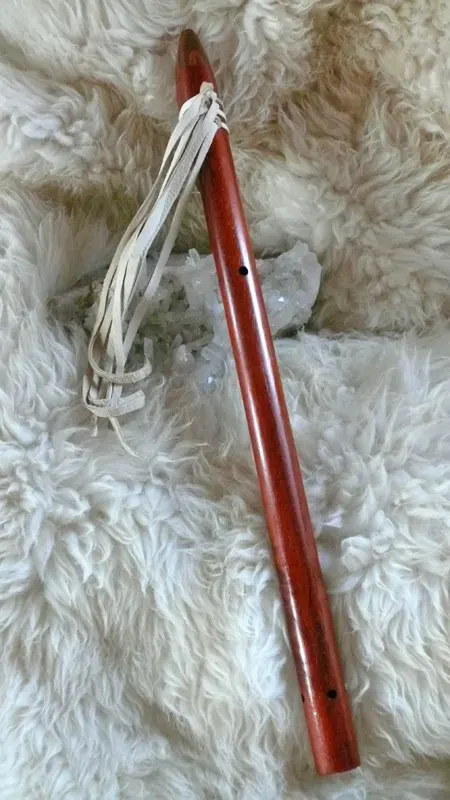 Padauk flute with Tiger wood accents in the key of Low D — product photo