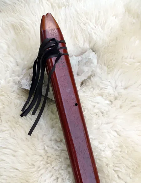 7 Hole Drone Flute in the Key of E of Padauk and Sapele wood — product photo