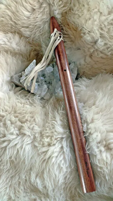 Sapele wood flute with Purpleheart wood accents in the Key of Low C — product photo