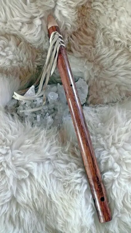 Key of E flute of Tiger wood and Curly Maple — product photo