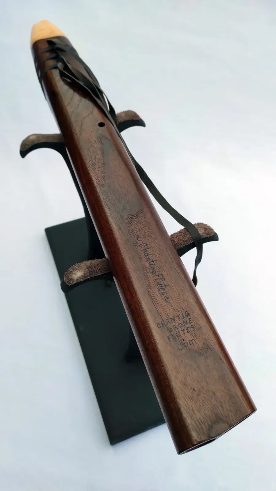 Native American Style Drone Flute - 7 Hole Key of Low D of American Walnut and Maple woods — product photo