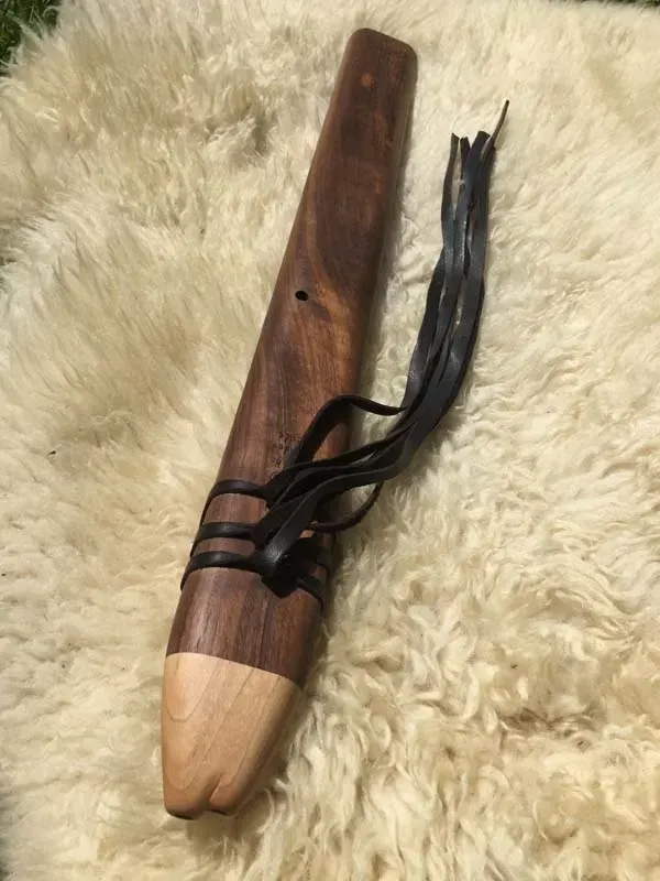 Native American Flute - 7 Hole Key of F of Walnut and Maple — product photo