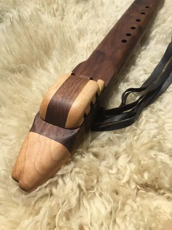 Native American Flute - 7 Hole Key of F of Walnut and Maple — product photo