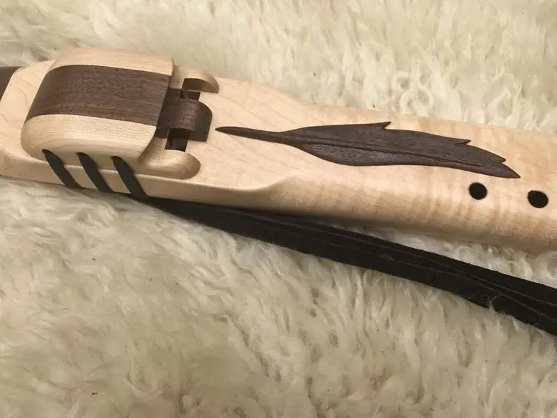 Native American Style Drone Flute - 7 Hole in the Key of Low D in Maple and Walnut woods — product photo