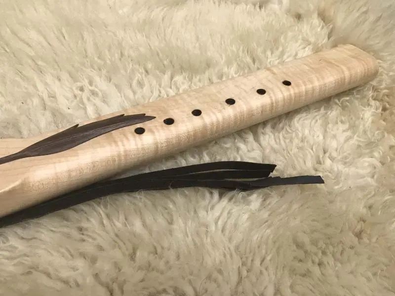 Native American Style Drone Flute - 7 Hole in the Key of Low D in Maple and Walnut woods — product photo