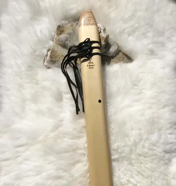 Native American Drone Flute - 7 Hole in the Key of Low D of Alaskan Cedar and Maple — product photo