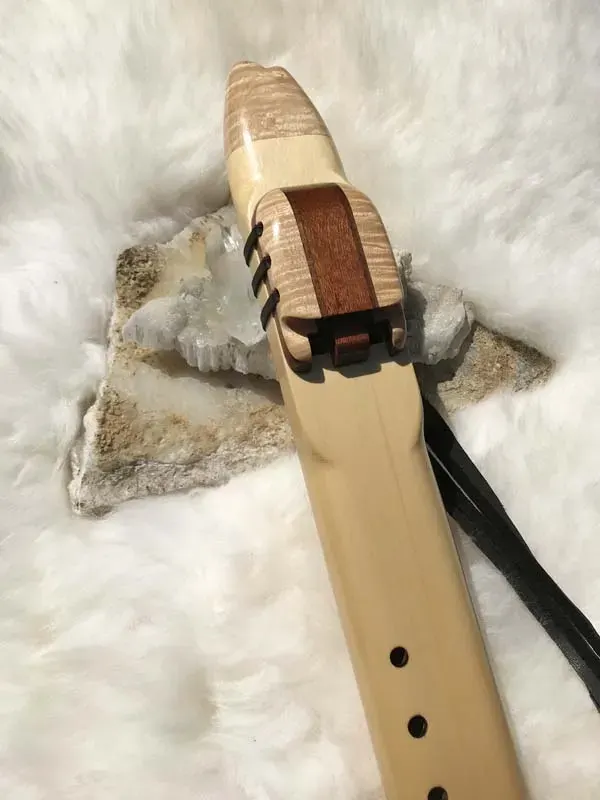Native American Drone Flute - 7 Hole in the Key of Low D of Alaskan Cedar and Maple — product photo