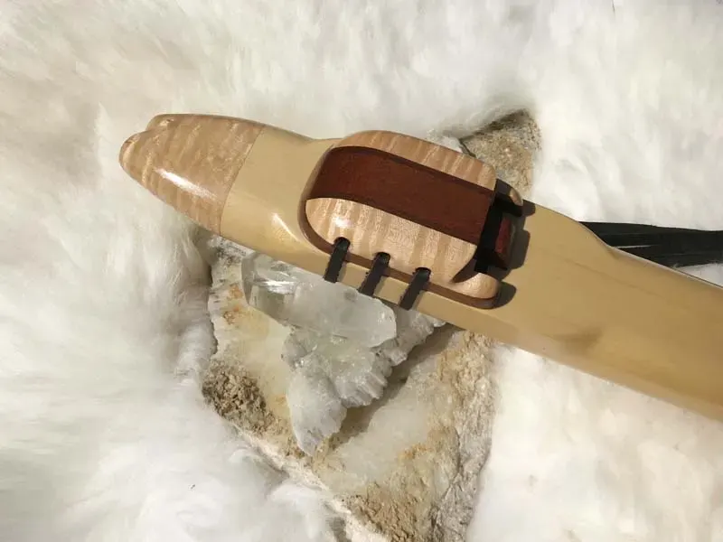Native American Drone Flute - 7 Hole in the Key of Low D of Alaskan Cedar and Maple — product photo